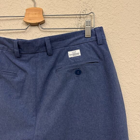 VINEYARD VINES Men's Chino Breaker Shorts Golf in Heather Blue - Picture 6 of 12